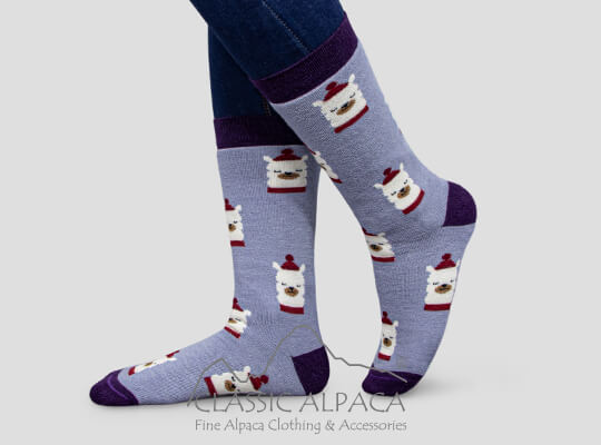 Premium Alpaca Holiday Christmas Unisex Socks Premium Alpaca Holiday Christmas Unisex Socks
