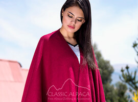 Double-Face Alpaca Knit Ruana Wrap