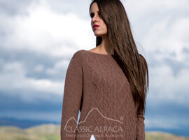 Cable Asymmetric Baby Alpaca Long Sweater
