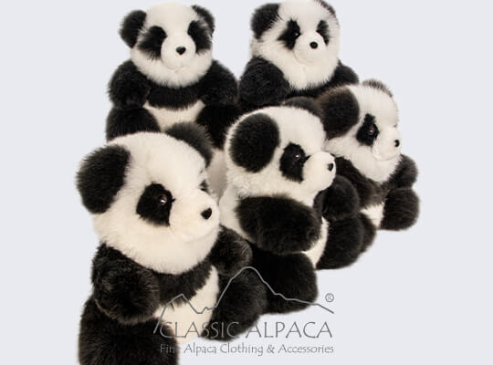 Baby Alpaca Fur - Panda Bear Ornament 10 inches