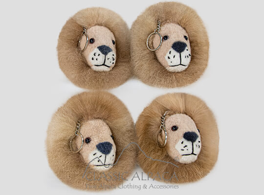 Baby Alpaca Fur - Lion Face Keychain 5 Inches