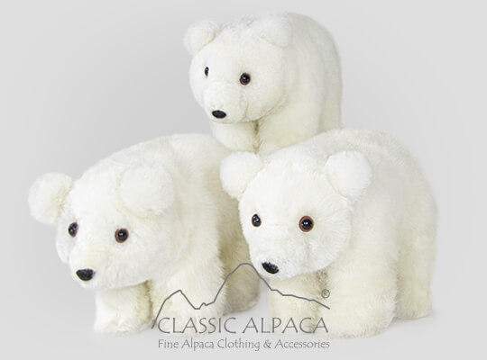 Baby Alpaca Fur - Polar Bear Ornament 6 Inches