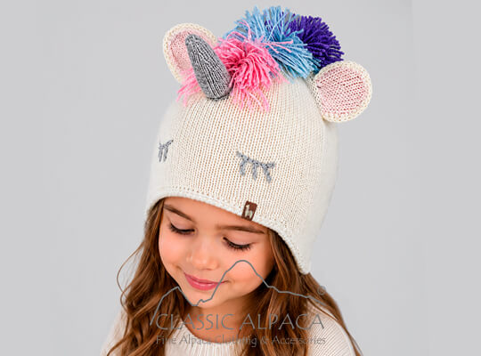 Alpaca Kids - Unicorn Alpaca Hat with Ear Flaps