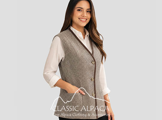 Royal Baby Alpaca Vest & Lambskin Leather