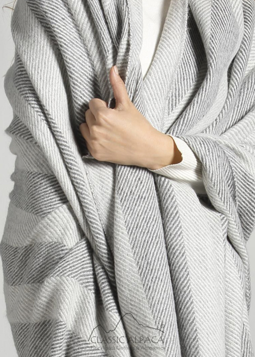 Woven & Brushed Herringbone Alpaca Throw