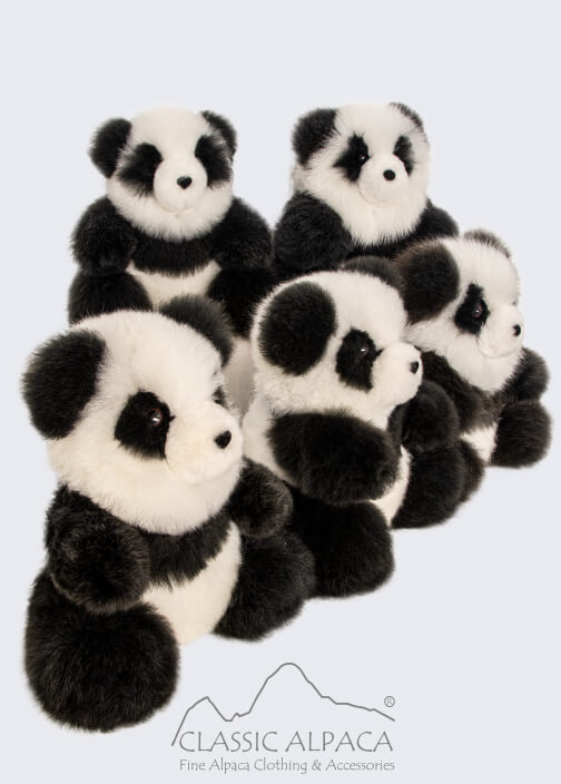 Baby Alpaca Fur - Panda Bear Ornament 10 inches