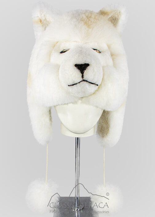 PREMIUM Baby Alpaca Fur Wolf Hat With Ear Flaps