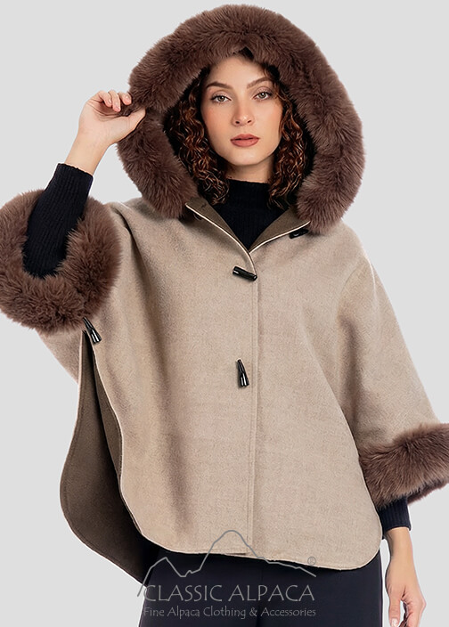 Isabella Reversible Hooded Cape With Convertible Sleeves