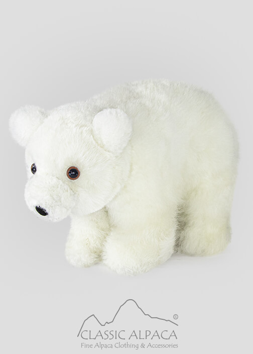 Baby Alpaca Fur - Polar Bear Ornament 6 Inches