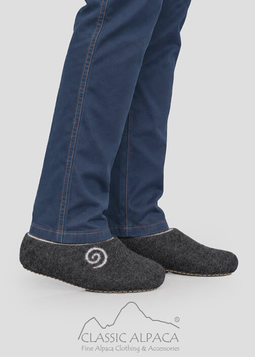 Men's Alpaca Felt Slippers