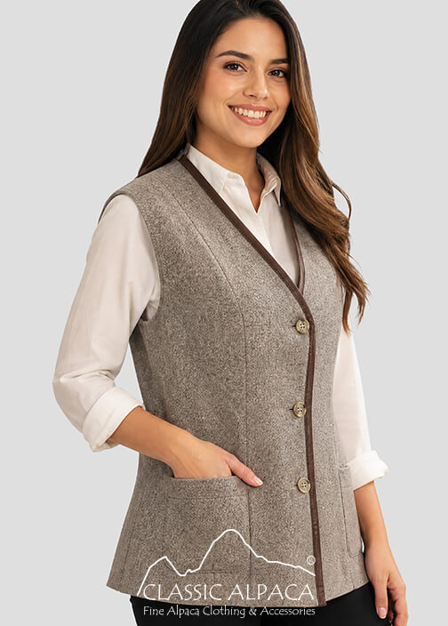 Royal Baby Alpaca Vest & Lambskin Leather