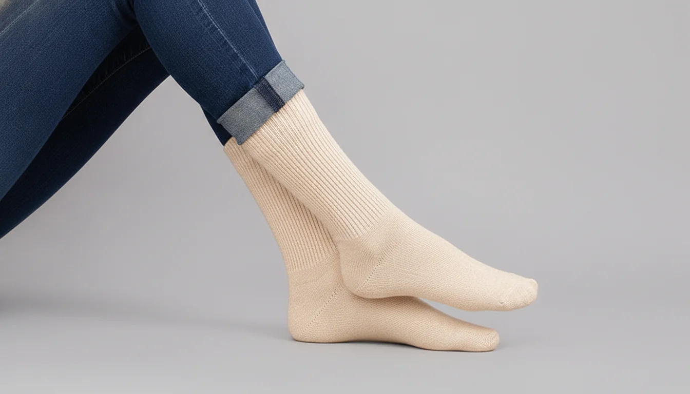 A selection of premium quality, highly-rated alpaca wool socks in various elegant colors.