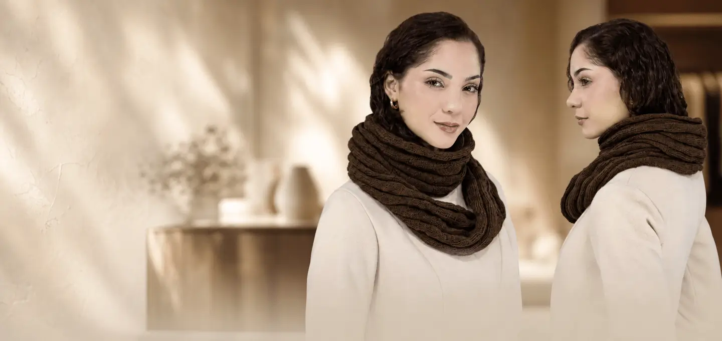 Textured Imperial Royal Alpaca Infinity Scarf