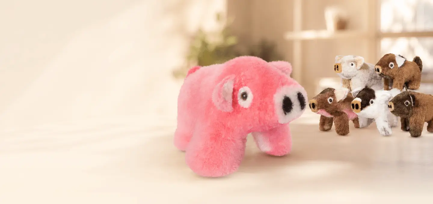 Baby Alpaca Fur-Pig Ornament 7 inches
