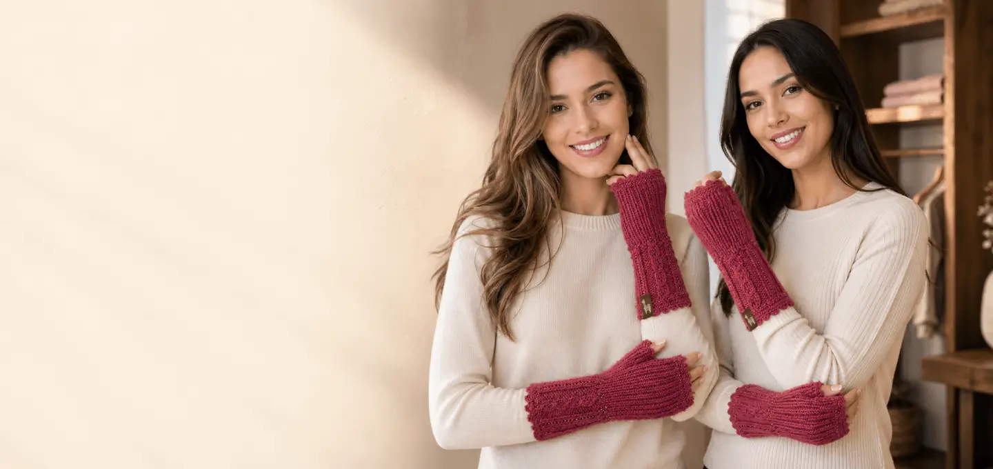 Alpaca Cable Fantasy Fingerless Gloves