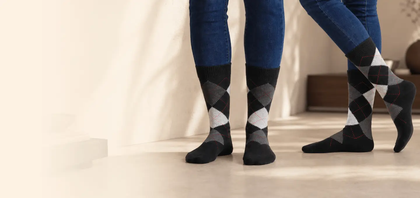 Black Argyle Baby Alpaca Dress Socks
