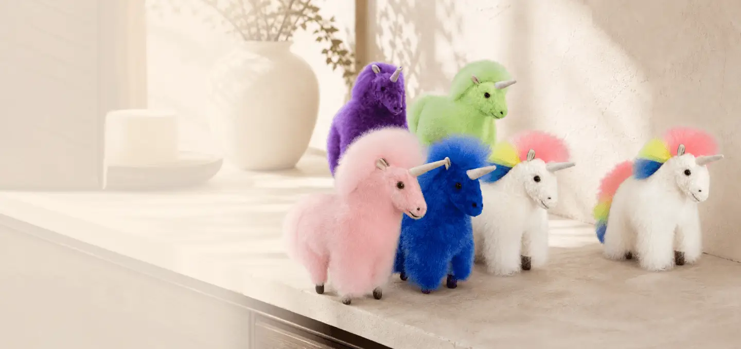 Baby Alpaca Fur-Unicorn Ornament 11 Inches