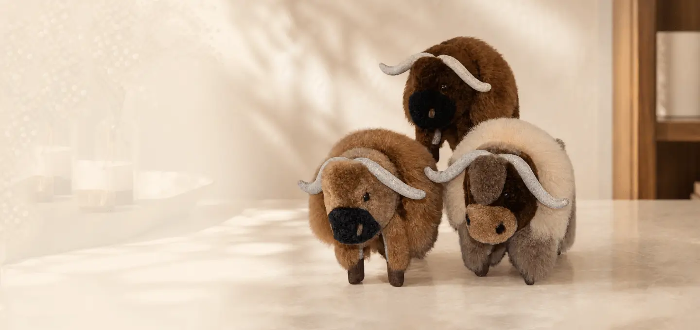 Baby Alpaca Fur - Buffalo Ornament 8 inches