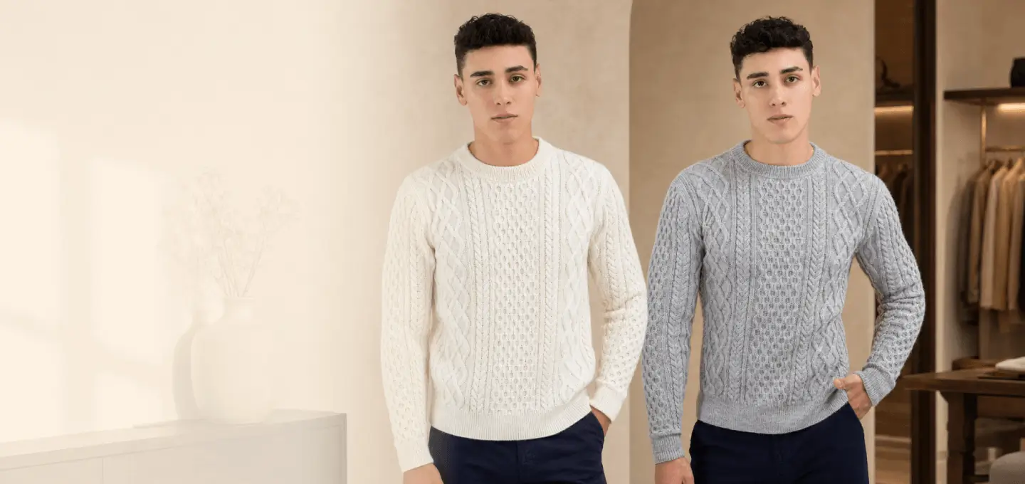 Men's Alpaca Crewneck Pullover Sweater