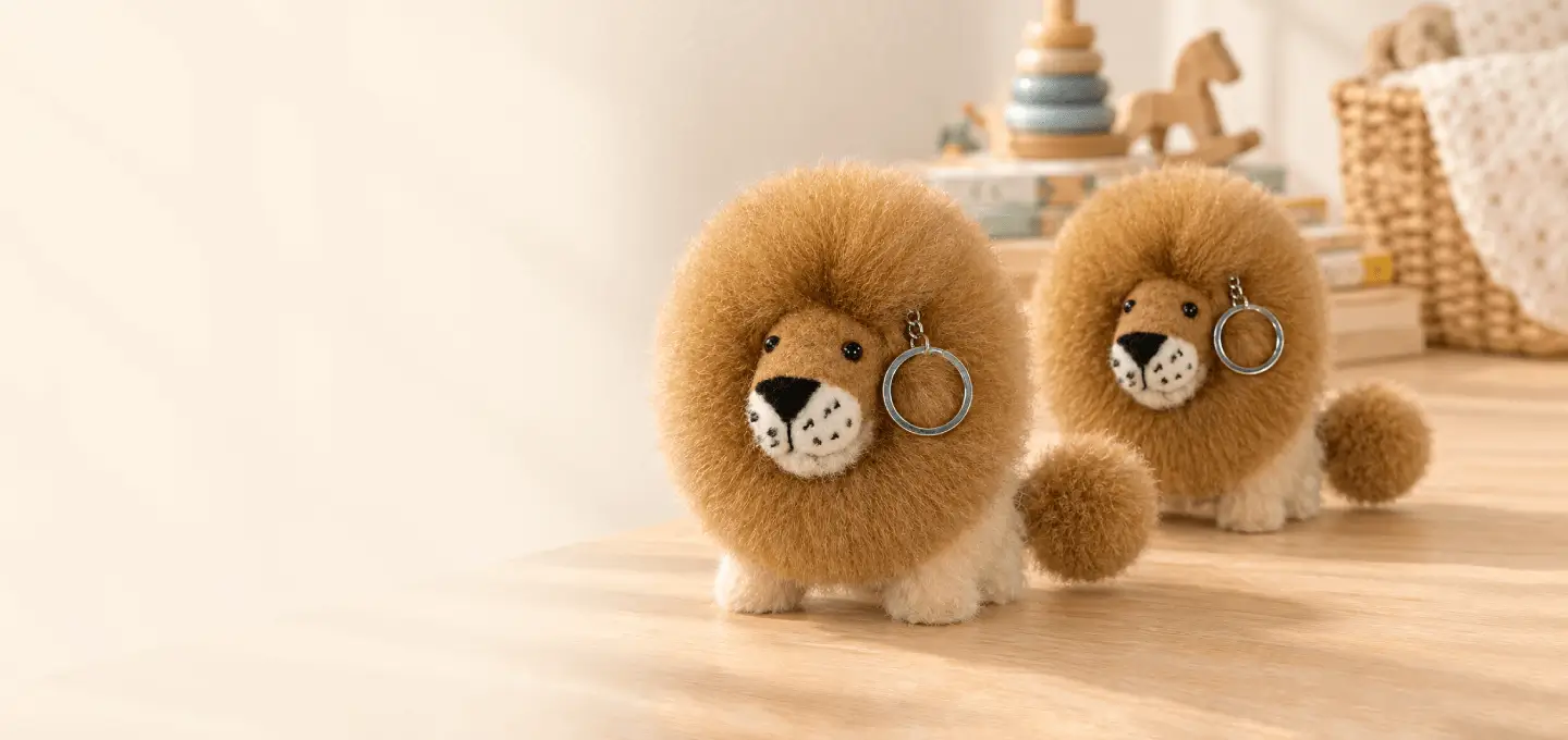 Baby Alpaca Fur - Little Lion Keychain 6 Inches
