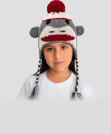 Sock Monkey Alpaca Hat