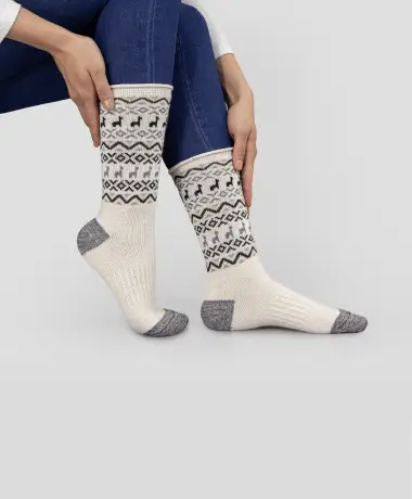 Premium Alpaca Print Crew Socks
