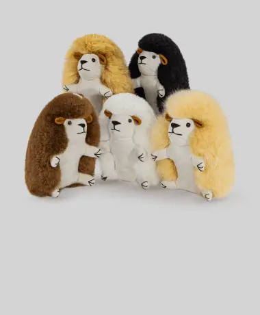 Baby Alpaca Fur Hedgehog Ornament 9 Inches