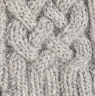 Lt. Grey Shadow Cable Alpaca Fingerless Gloves