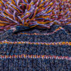 Prussian Blue Comb2 Brushed Striped Alpaca Hat